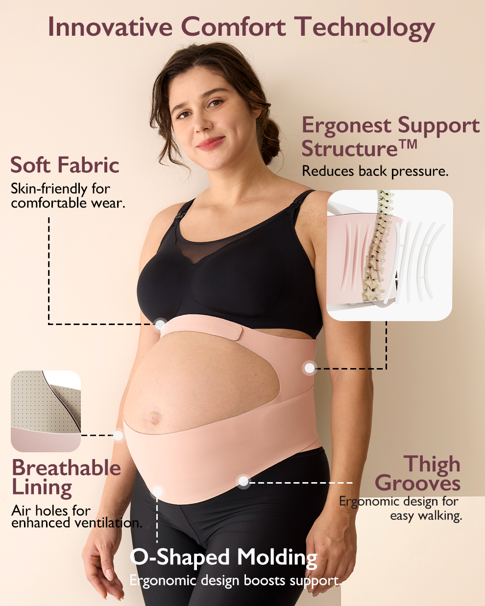 Ergonest Maternity Belly Band & High Waist Pregnancy Underwear & Pregnancy Wedge Pillows Bundle