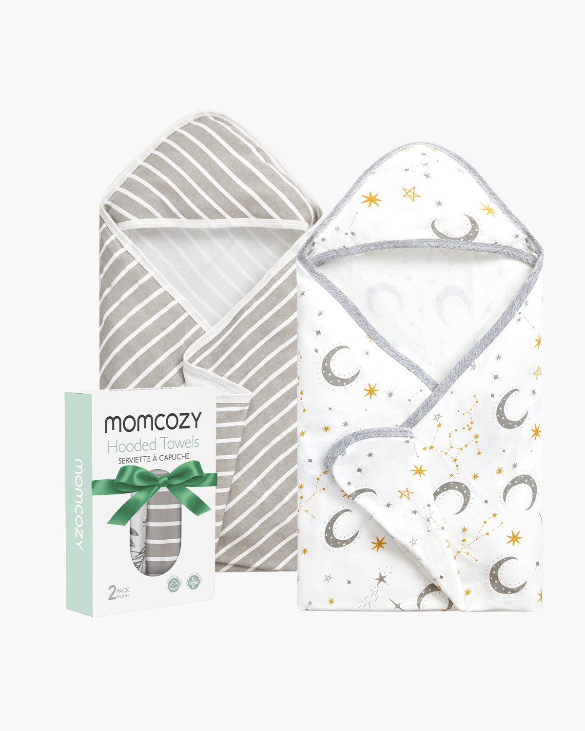 Baby Hooded Towel for Newborn Shower - 2-Pack